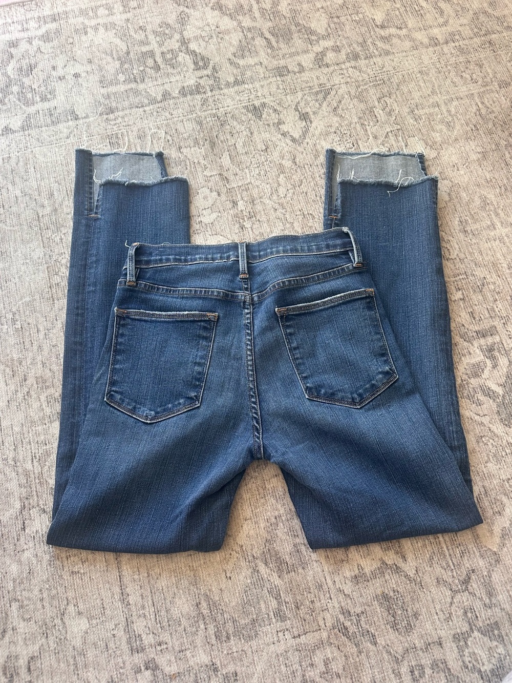 Frame High Rise Denim Indigo Straight-Leg Jeans - Picture 4 of 5